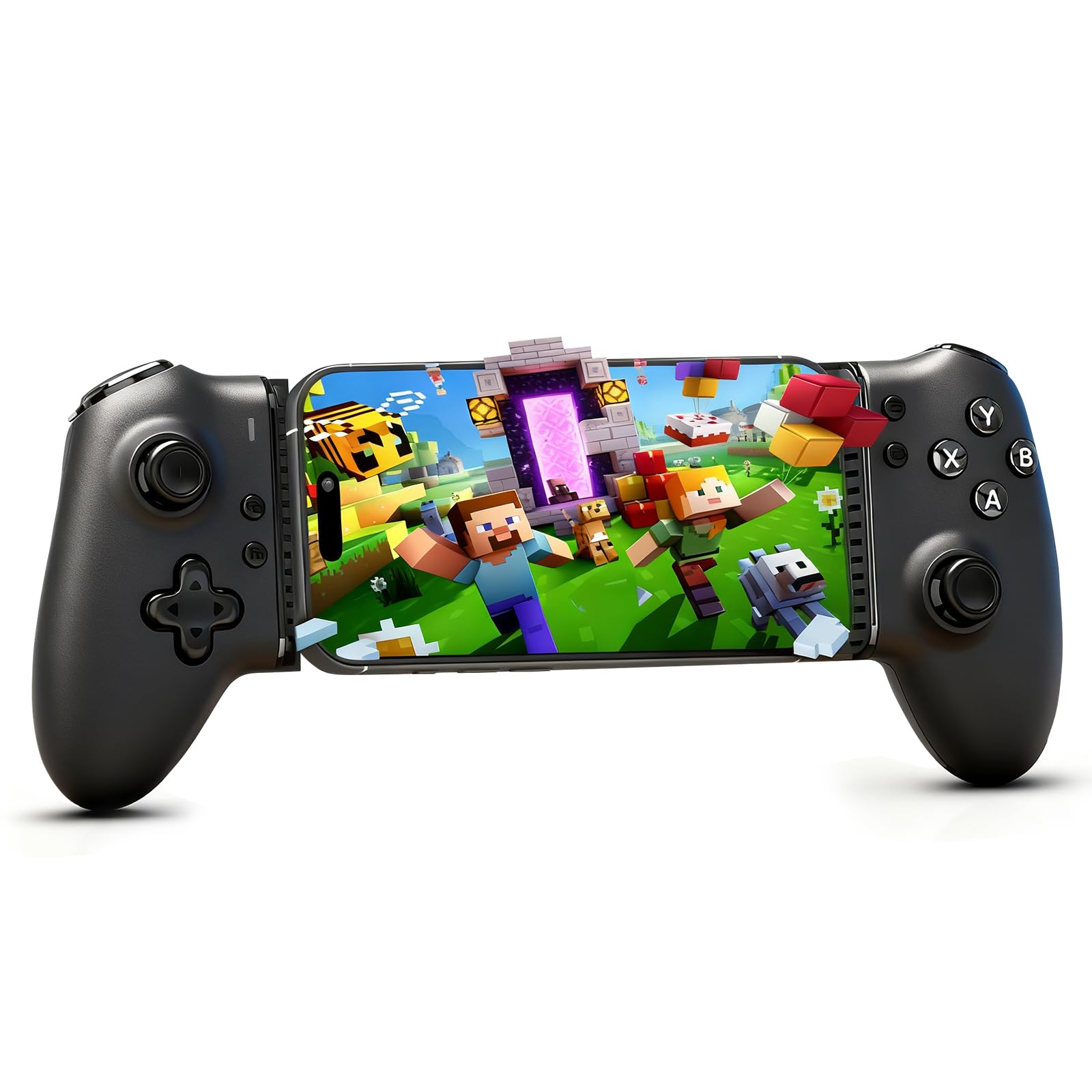 Shiptree Controller telefono per Android/iPhone, controller per smartphone con controller effetto Hall, vibrazione, Bluetooth, pulsanti semi-meccanici, USB-C, compatibile con Xbox, Minecraft, nero