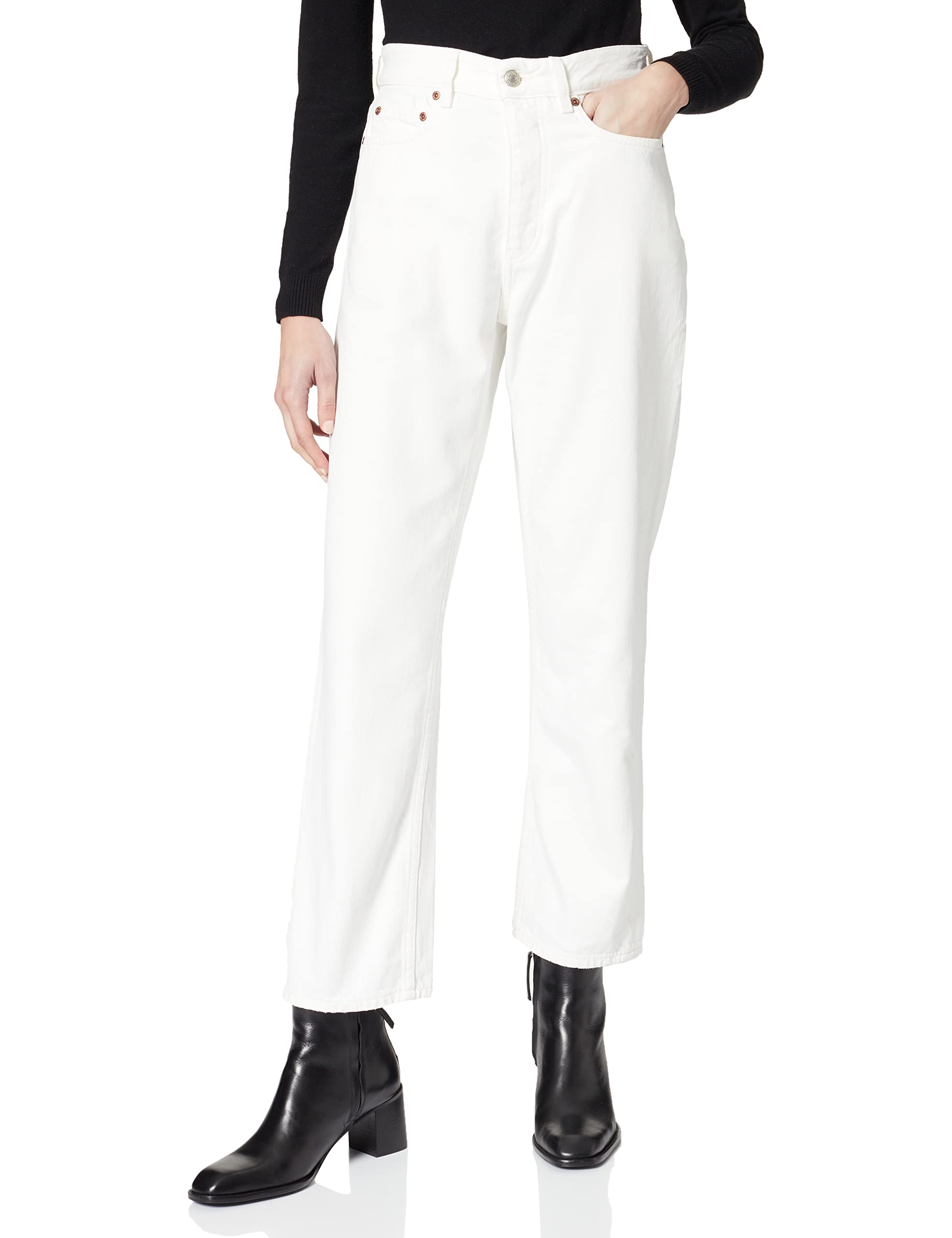 Won Hundred womens Pearl Tinted White Distressed Boyfriend Jeans