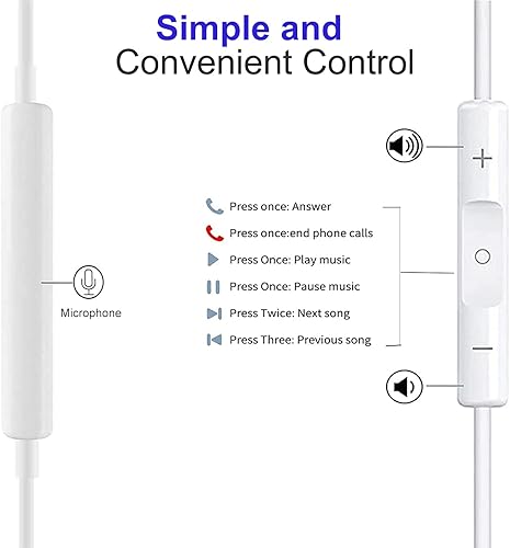Miniatura 2 de Paquete de 6 audífonos con cable con graves profundos, estéreo, control de volumen, auriculares con micrófono, compatibles con iPhone, Android,