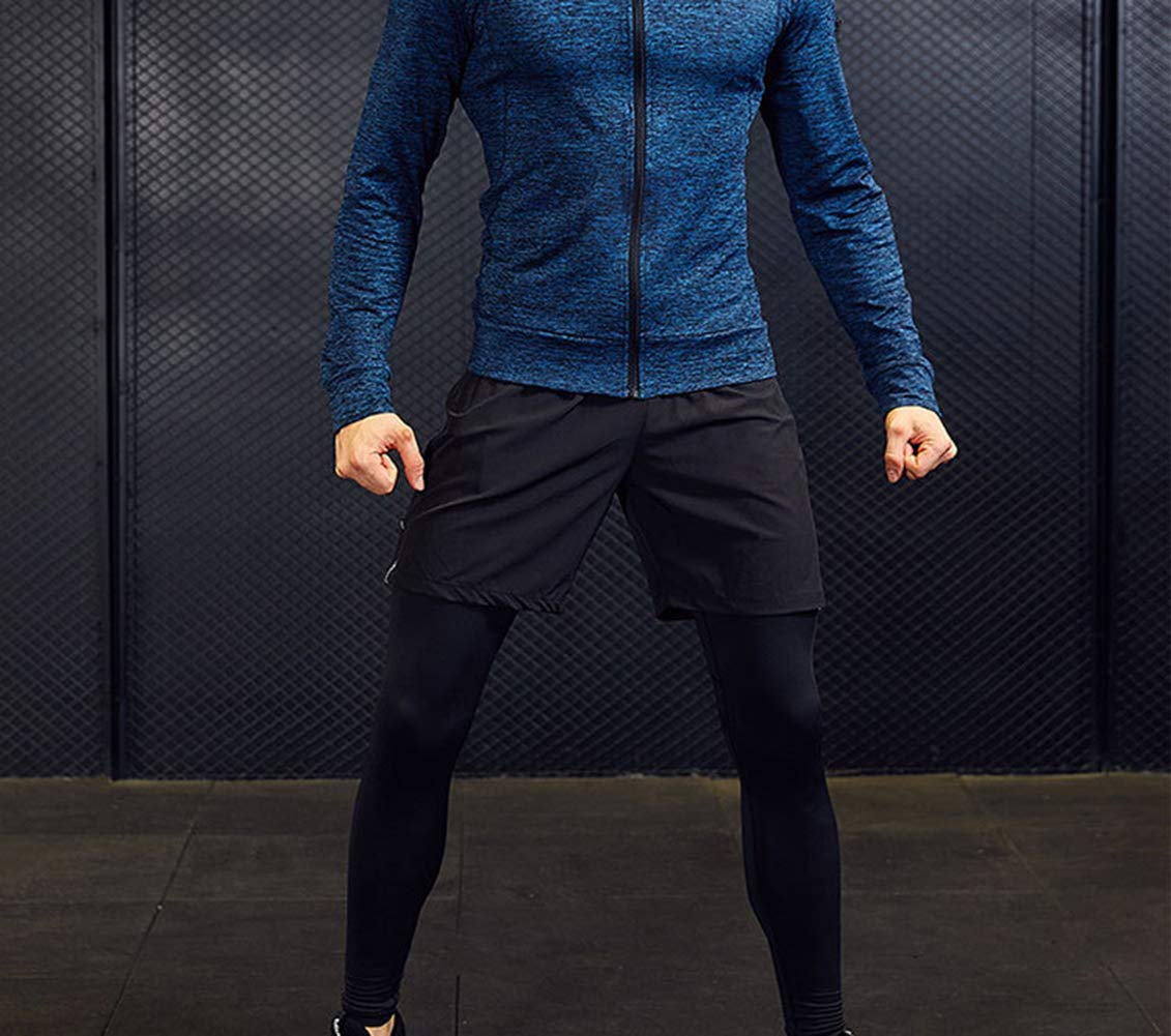 Moda odzież fitness, strój sportowy, czteroczęściowy strój męski, rajstopy sportowe, odzież treningowa, elegancka odzież sportowa, zestaw 2 l