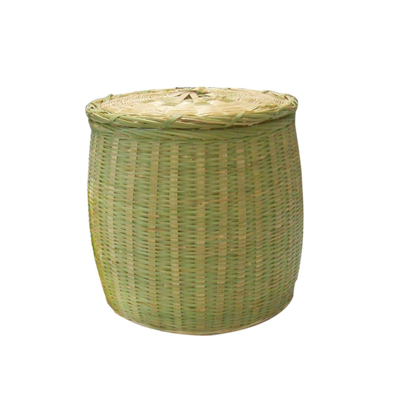 Hlhlh One Color Basket Storage Bamboo Woven, Desktop Handwoven Round, Table For Bathroom, Bedroom, Sundries, Toy(15Cmx15cm)