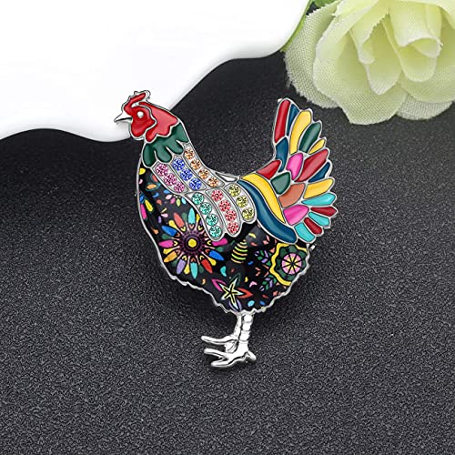 Image of DUOWEI Enamel Chicken Brooches Animals Lapel Pin Clothes Scarf Jewelry Gift for Women Girls