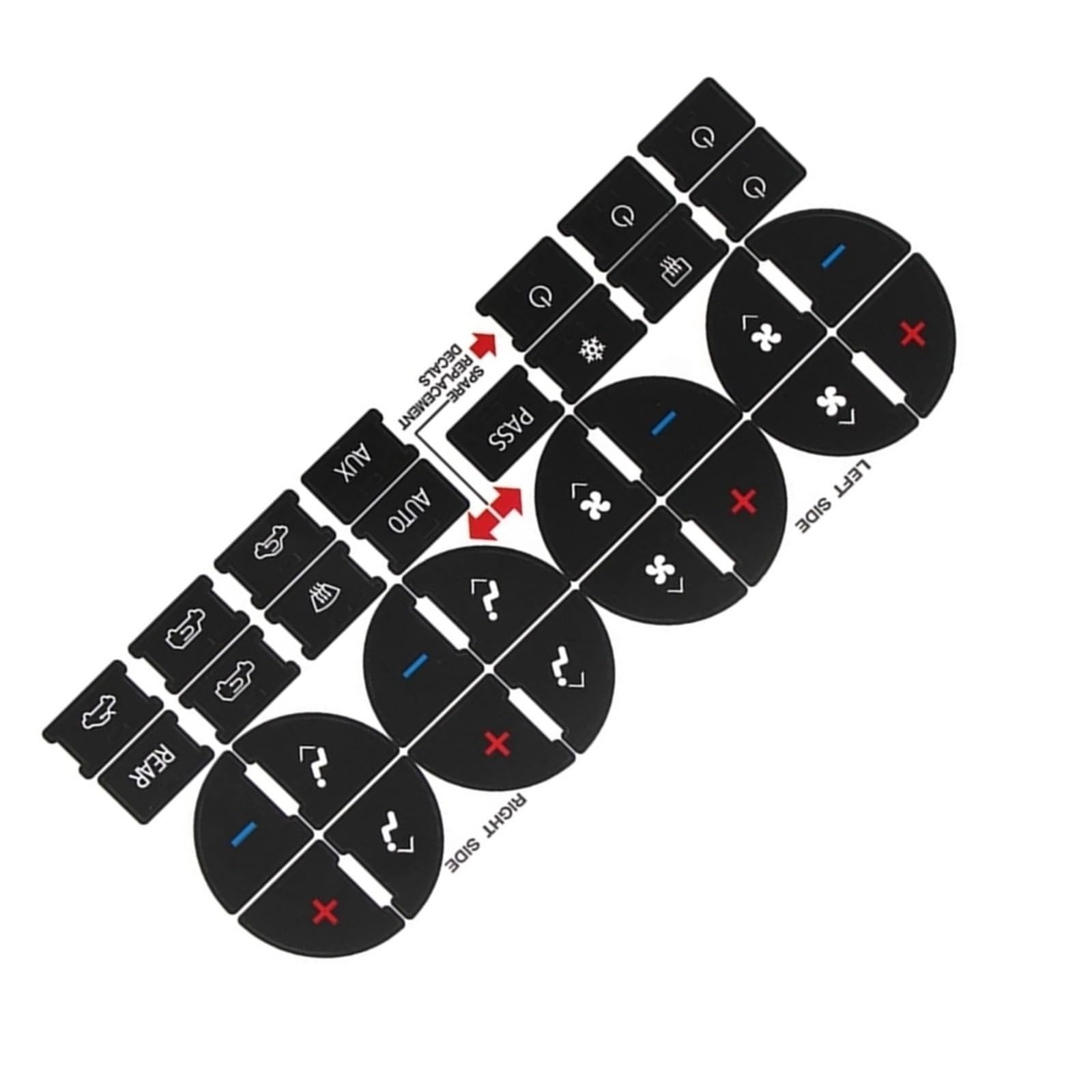 Interior Button Decals Compatible with Saturn for Outlook 2009-2012 Interior Button Stickers AC Dash Climate Control Repair Kit Decal Sticker Restore
