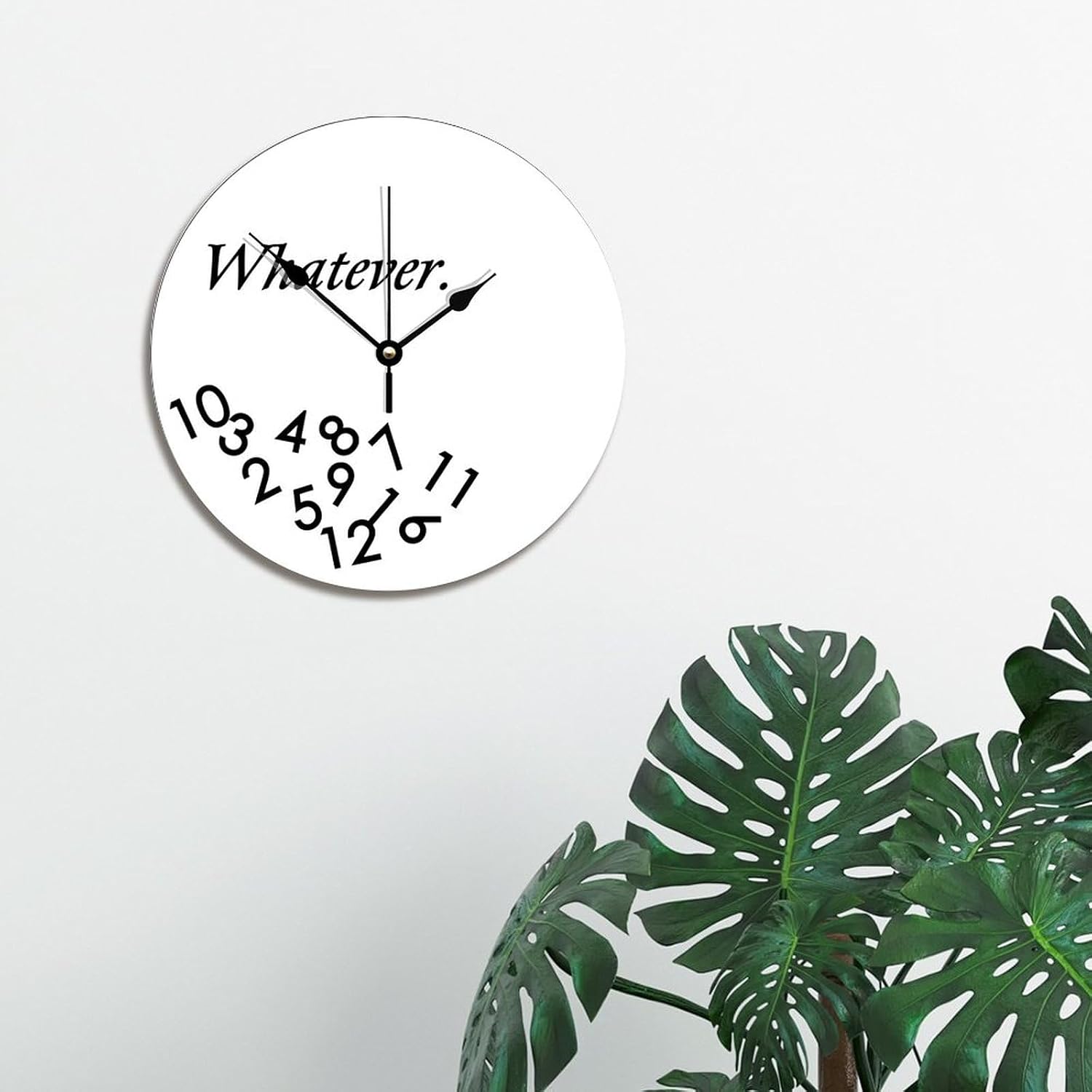 Whatever White Clock Retirement Vacation Wooden Wall Clocks Battery Operated 12 Inch Silent Boho Retired Living Room Decor Gift for Man Woman Friend Anniversary