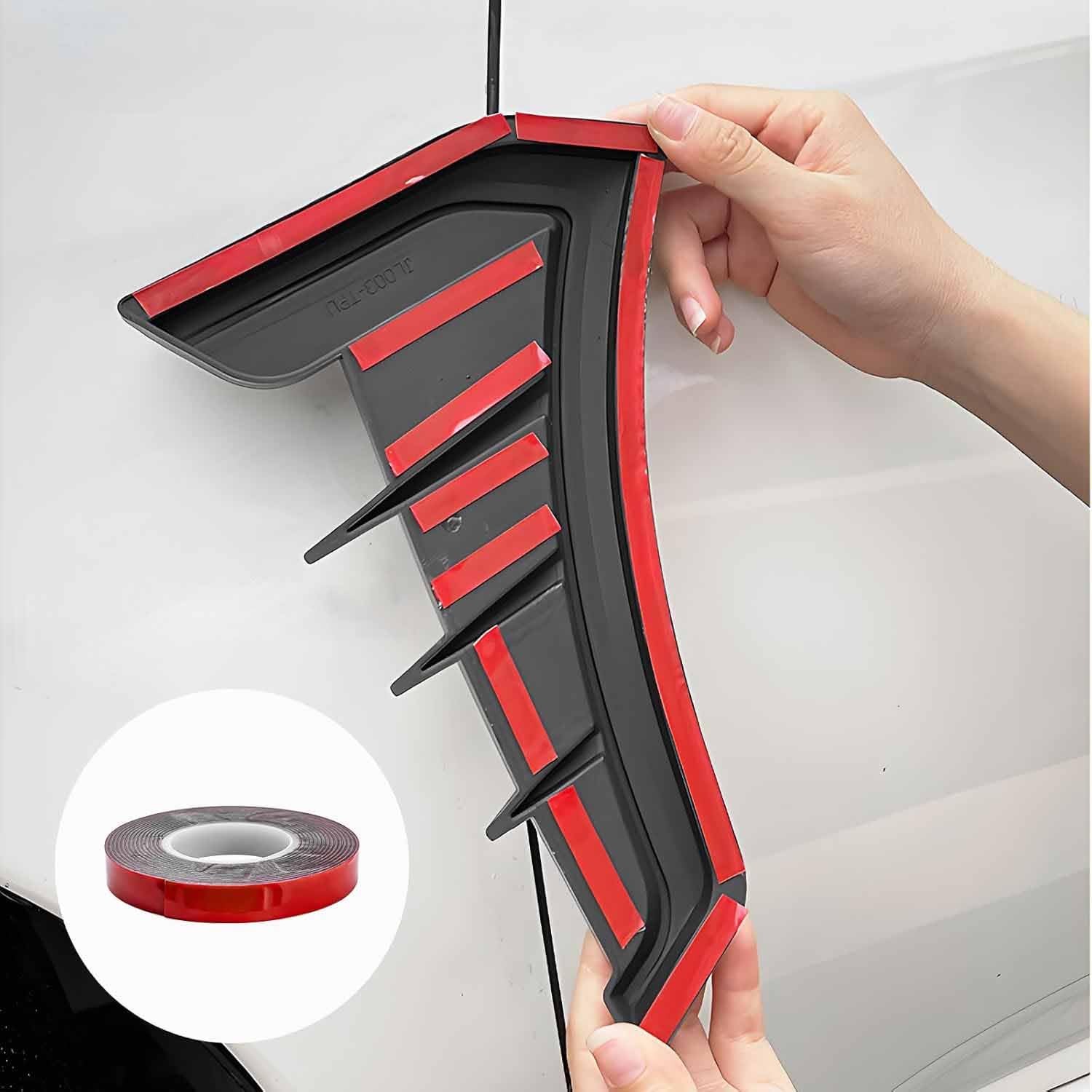 2 Pezzi Spoiler Canard Paraurti Anteriore per Fiat Tipo Kombi 358 I 2016-2020, Protezione Paraurti Splitter Winglets Fibra di Carbonio Spoiler Veicolo