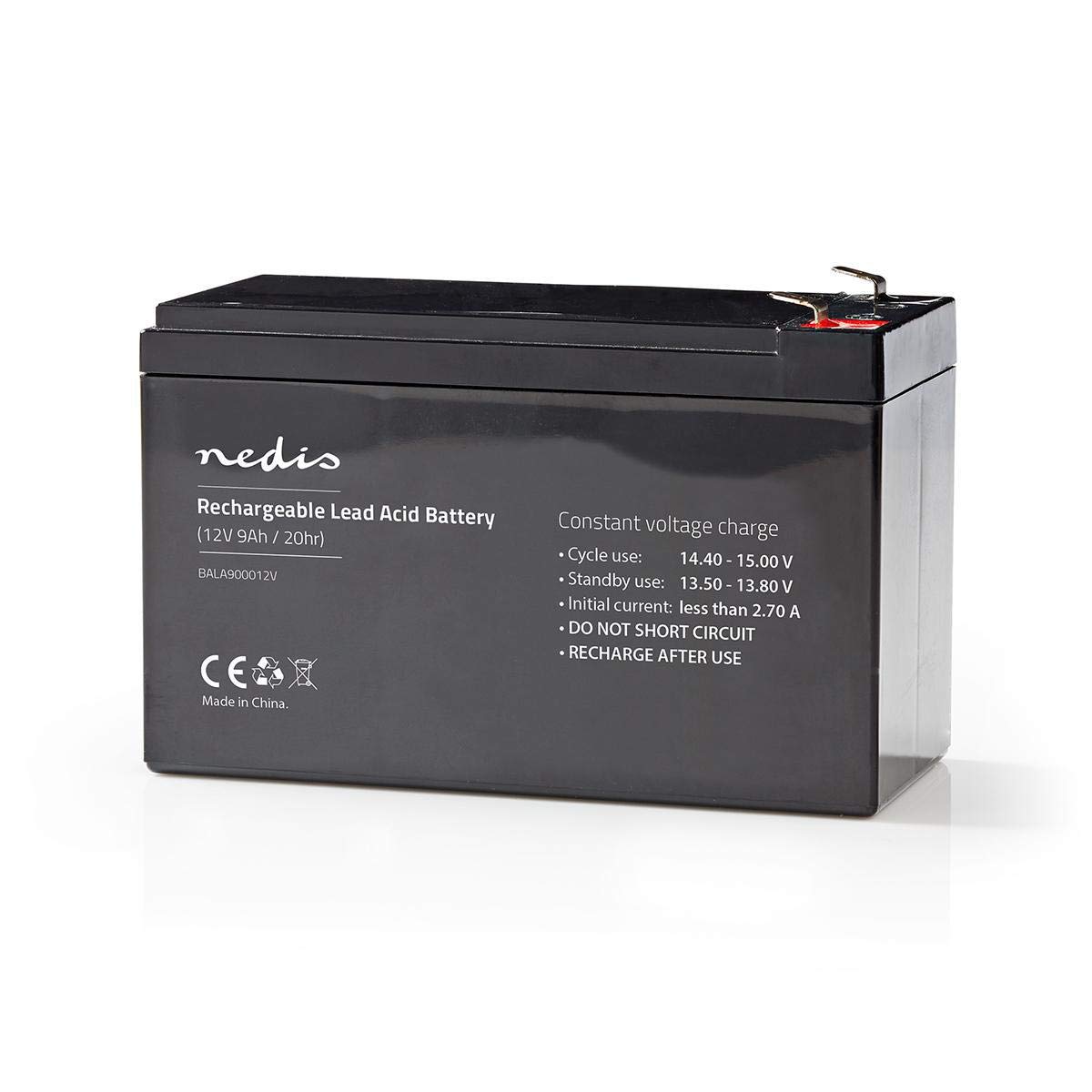 Nedis Batteria ricaricabile al piombo acido, 12 V, 9000 mAh