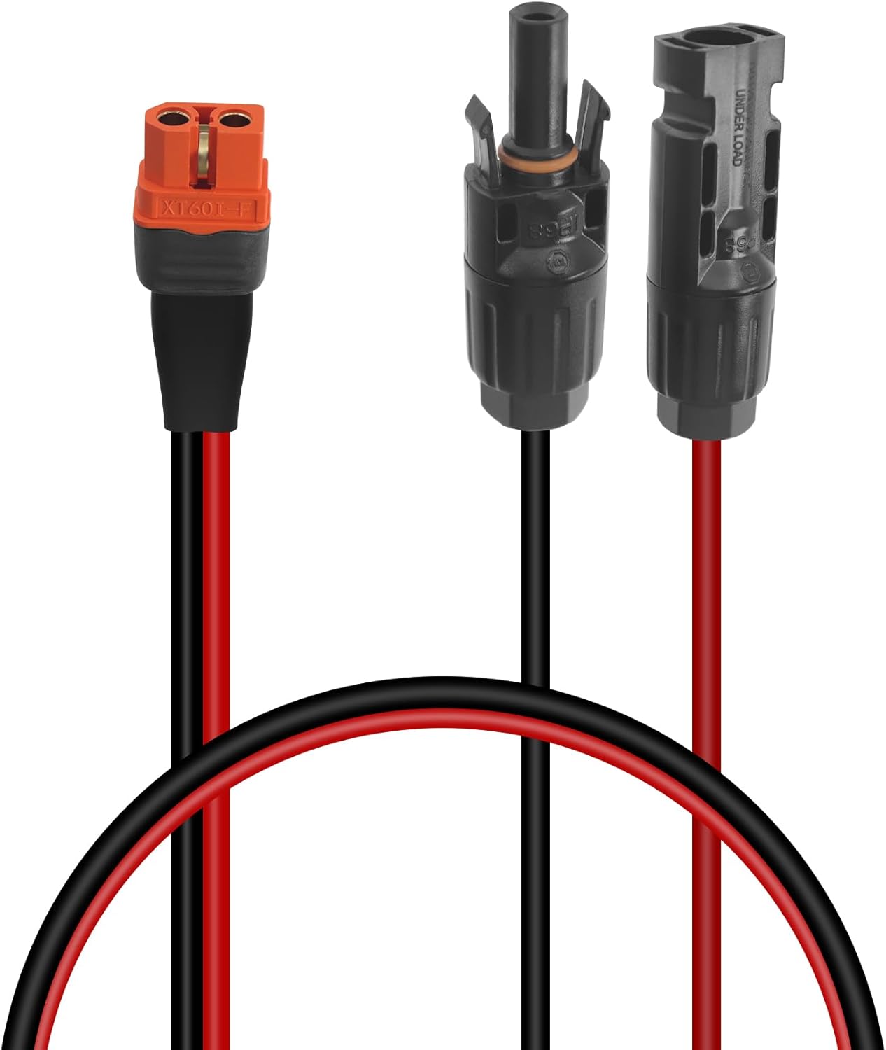 GELRHONR Photo voltaic Panel Connector to XT60i Cable, 12AWG Photo voltaic to XT60i-F Extension Adapter Cable for Photo voltaic Panel RV Transportable Energy Station Photo voltaic Generator (0.6M)