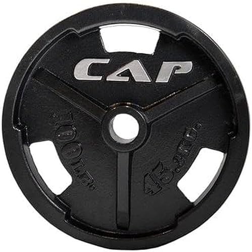 CAP Barbell Placa de agarre comercial, 5 libras, color negro
