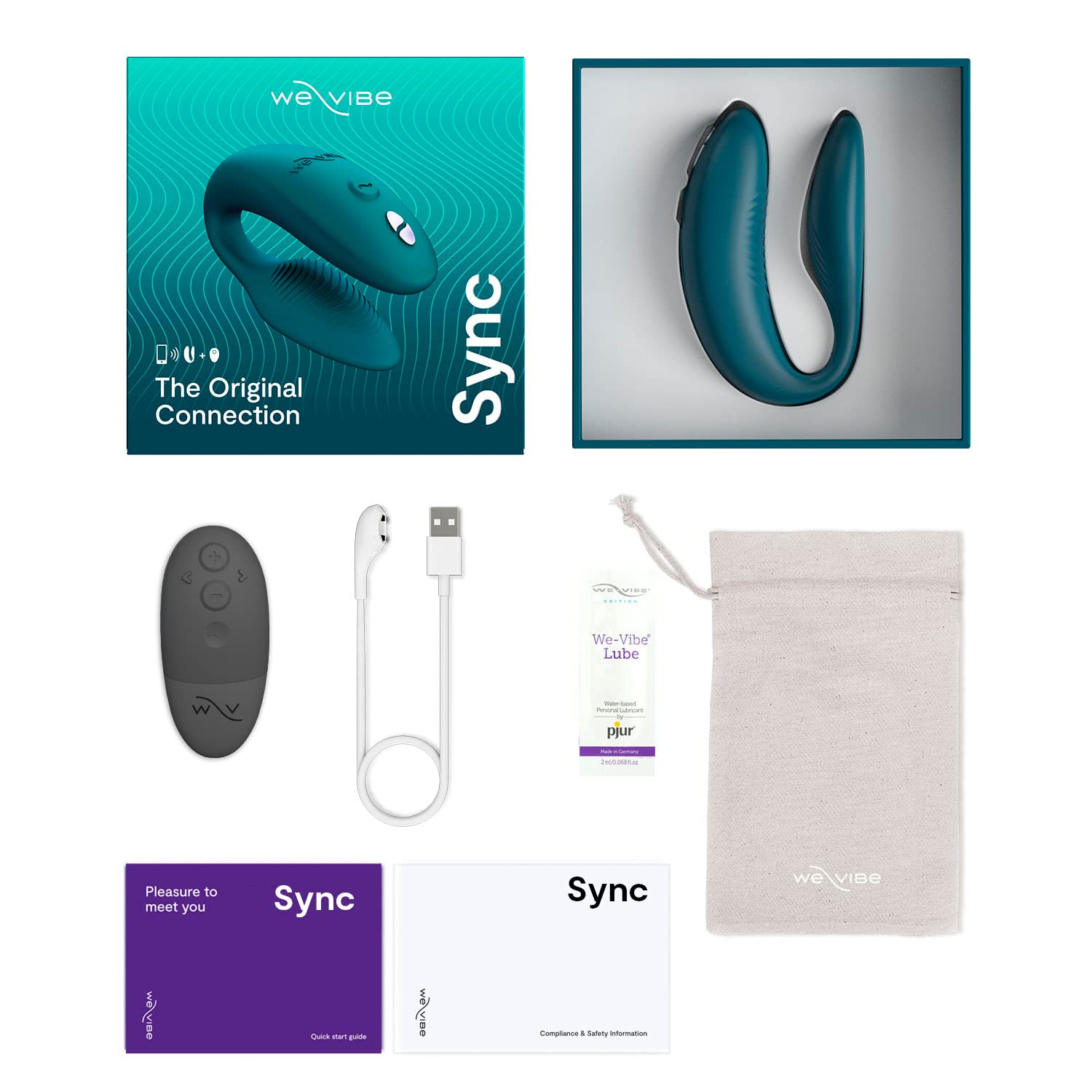 We-Vibe Sync 2 Vibrador para parejas con control por mando - Juguete sexual vibrante - Estimulación del punto G y del clítoris - Control por app y por mando - Para juegos sexuales de adultos - Verde