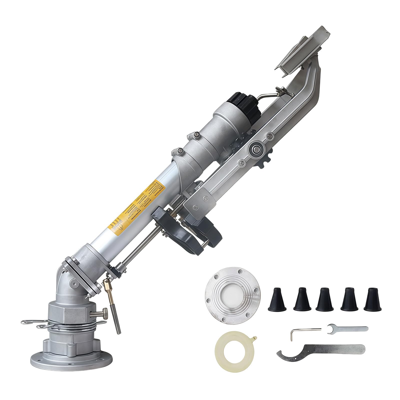 Irrigatore a impatto a impulso completamente rotante a 360° con set di ugelli, copertura estesa per agricoltura, irrigazione agricola per fattorie, frutteti, prato