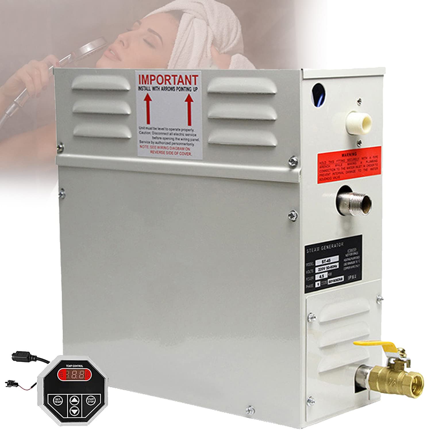Generatore di Vapore per Sauna Bagno Turco 3kW-21kW 3-20m³ Regolatore Temperatura Timer 220V