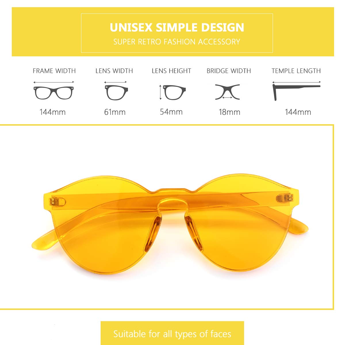 randlose Sonnenbrille, übergroß, farbig, transparent, runde Brillen, Retro-Brille für Damen und Herren