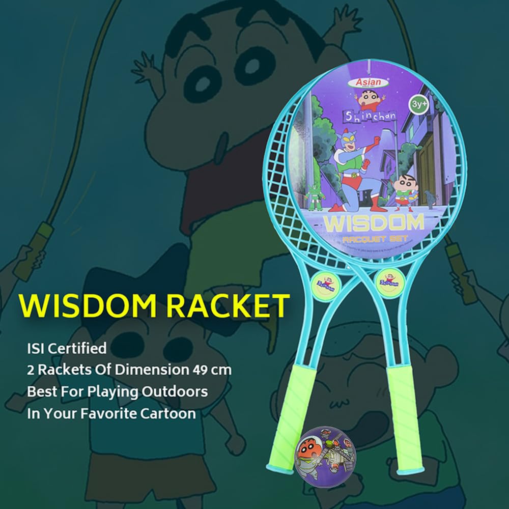 Asian Plastic Portable Shinchan Wisdom Racket Pack of 1 | Action Kamin Blue_P (Multicolor) - Image 4 thumbnail