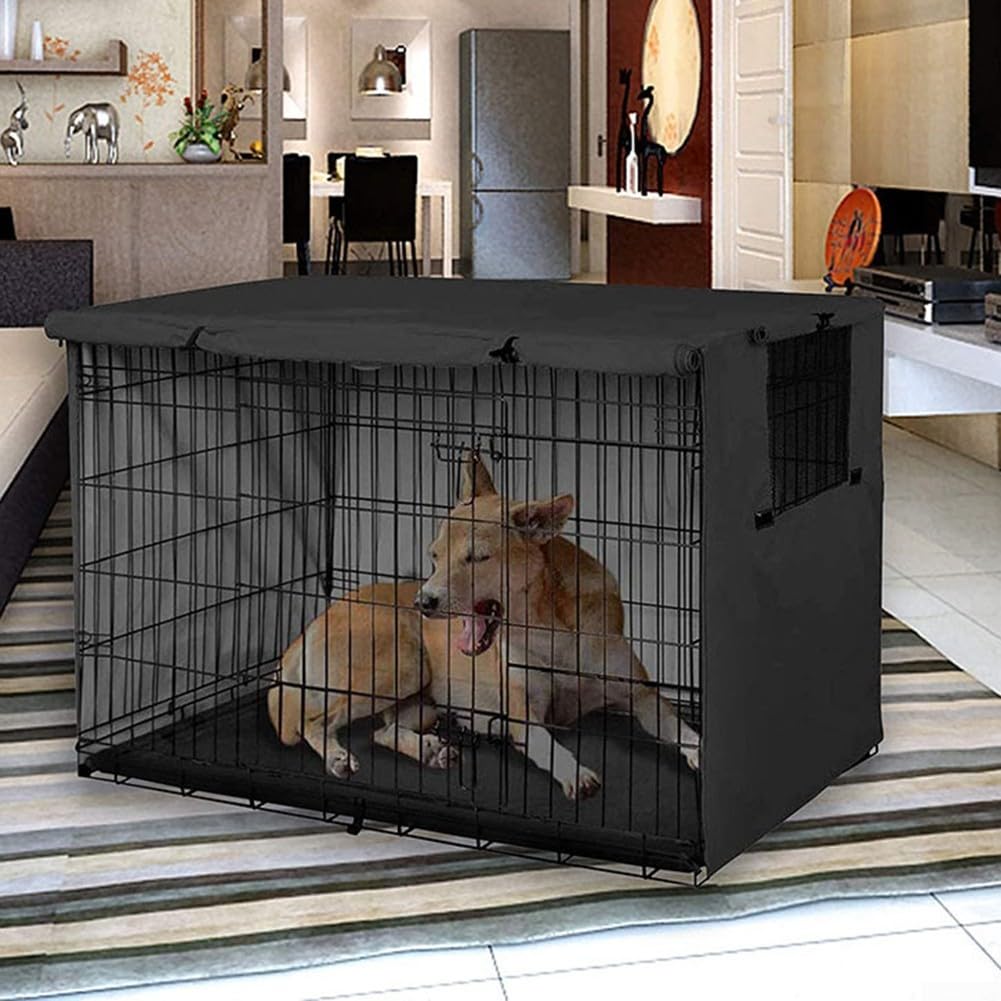 Housse de cage pour chien de grande taille, en tissu Oxford 210D, housse de protection multifonctionnelle pour cage à chien (noir, 63,5 x 48 cm)