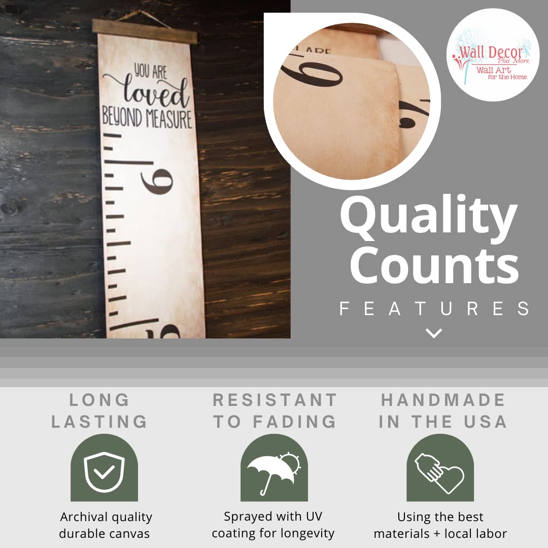 6 Foot Canvas Height Ruler Gender Neutral Canvas Growth Chart For Kids ...