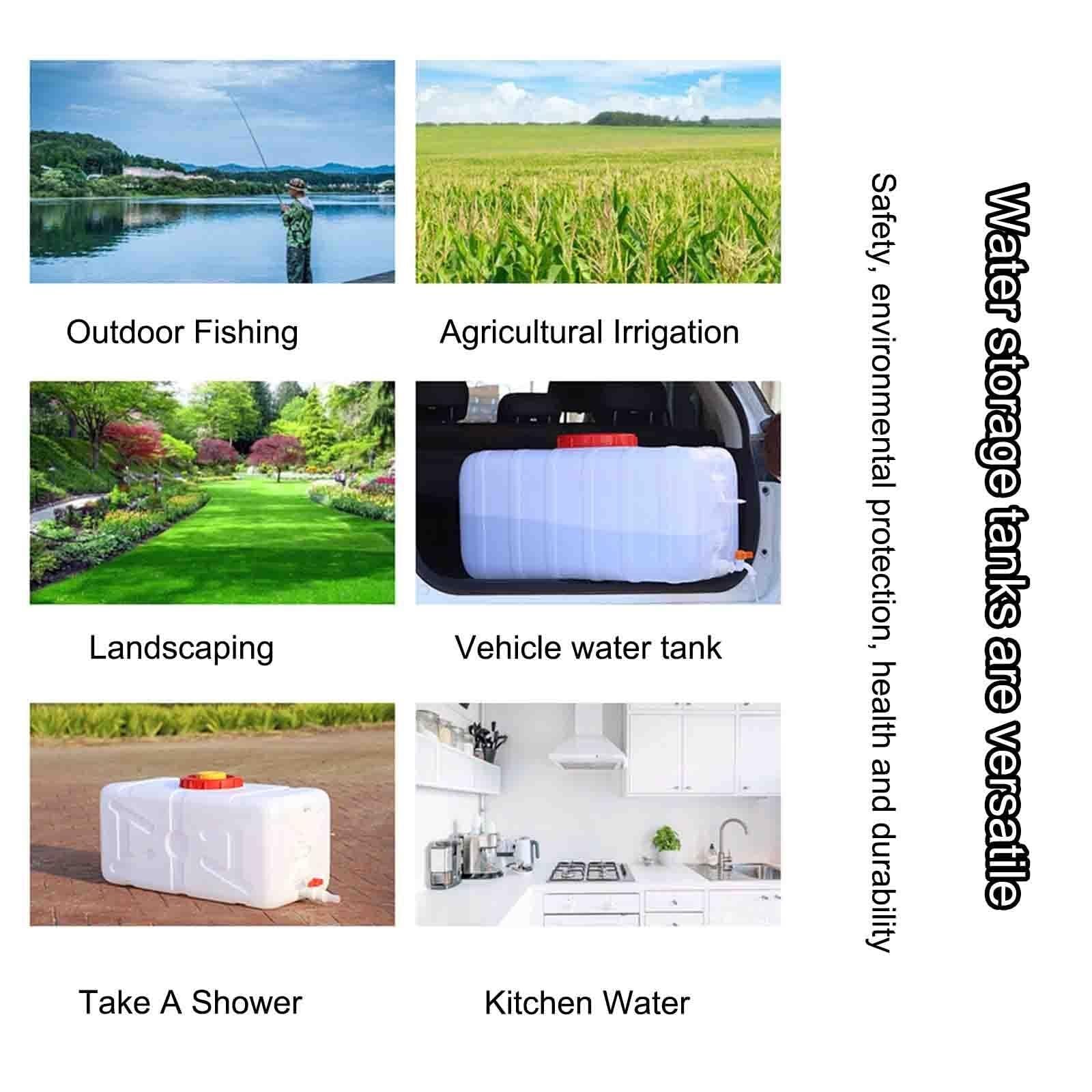 Multifunktionaler Outdoor-Wassertank, tragbarer Wassereimer, Wasserbehälter, Kunststoffeimer, horizontaler quadratischer Wasserspeichertank für Bewässerung, verdickter Reinstwasser