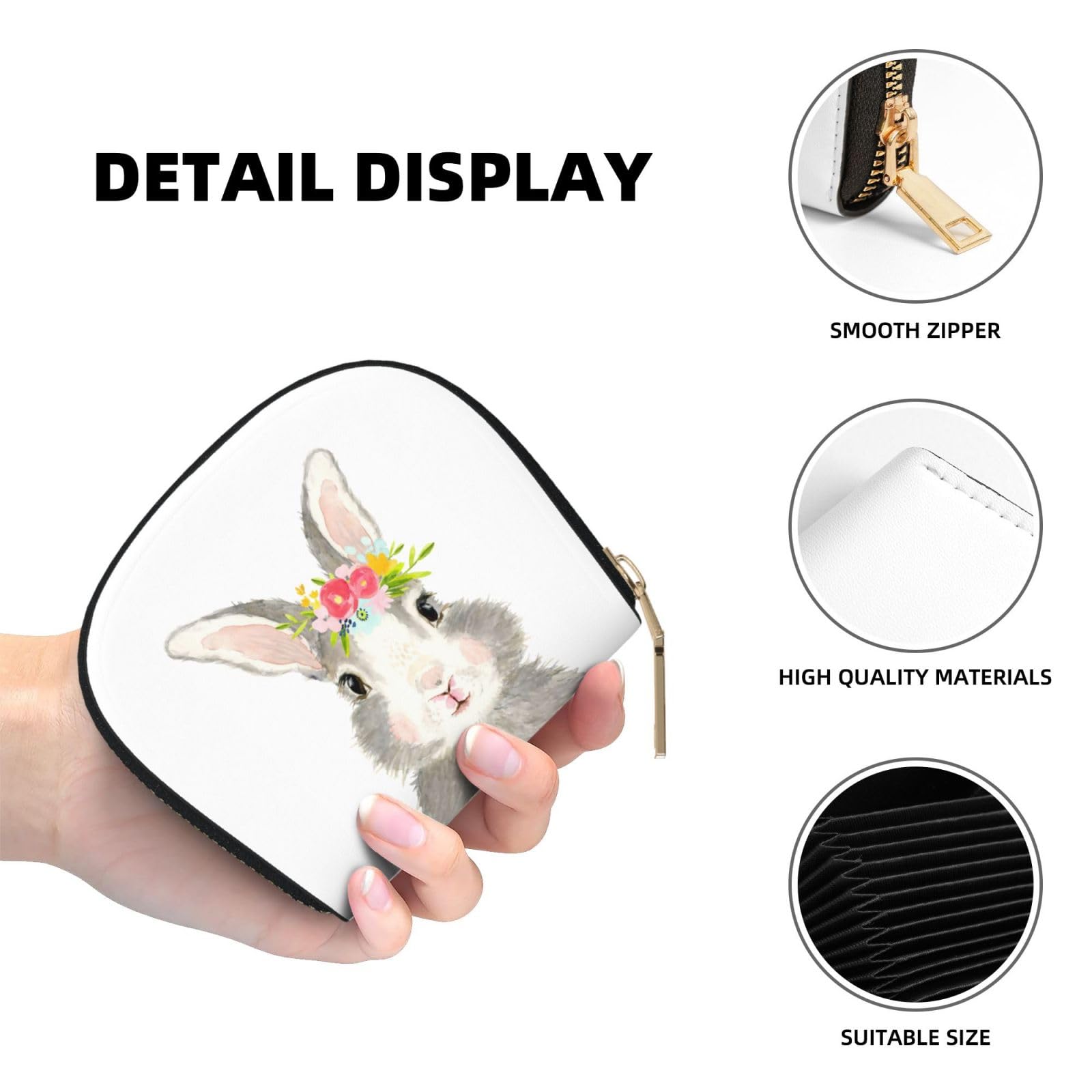 Amazon.co.jp: カードケース ウサギ ピンクの耳 ミニ財布 貝殻型 半円型 通帳ケース コインケース 定期入れ 小銭入れ 大容量  PUレザー おしゃれ カード収納 小銭ケース 旅行グッズ 小物入れ 旅行 出張 男女兼用 プレゼント : ファッション