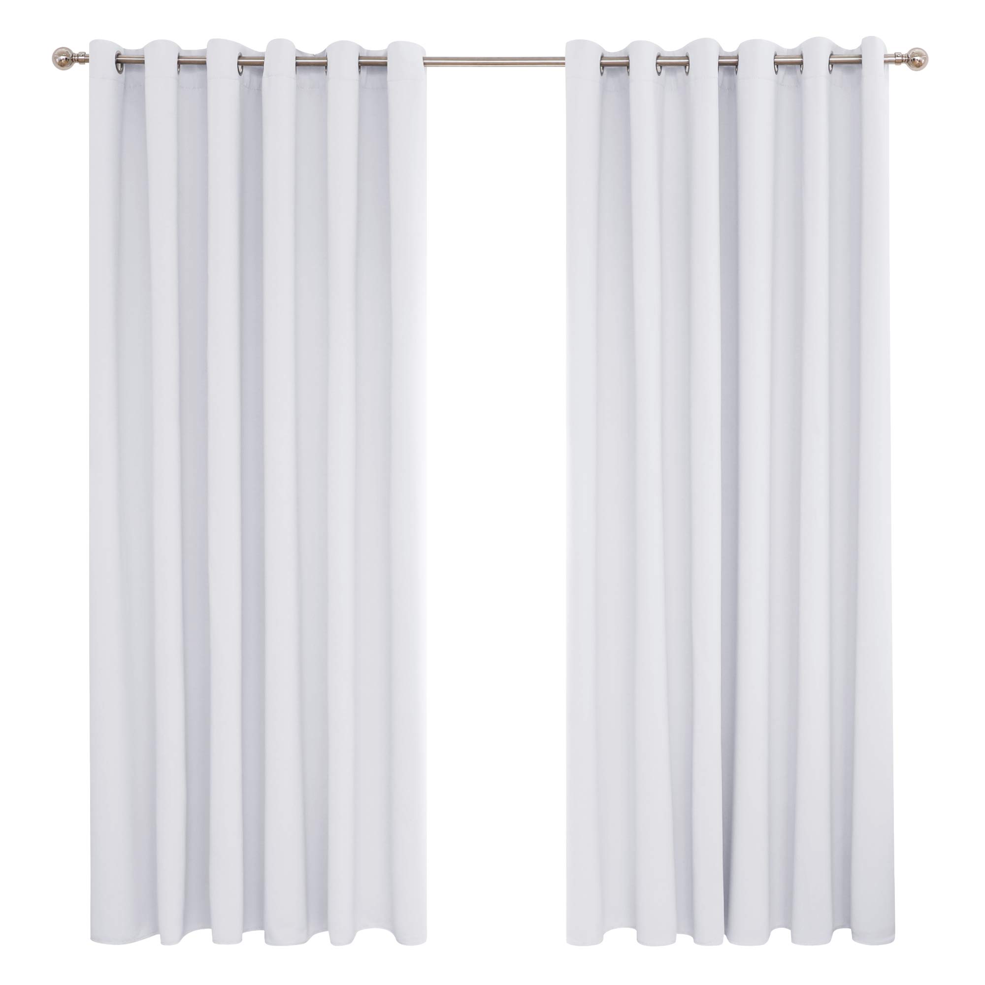 Deconovo Tende Oscuranti per Interni 2 Pezzi 229 CM Altezza, Termiche Isolanti, Anti-Rumore, con Anelli, Ideali per Camera da Letto e Soggiorno, 229x229 CM, Grigio Perla