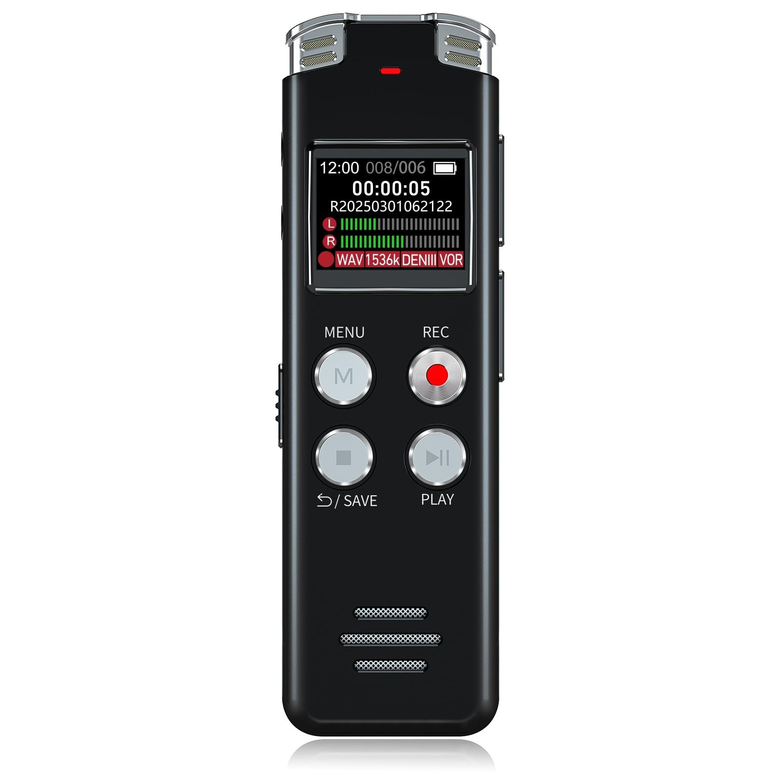 64GB Digital Voice Recorder with Playback: Voice Activated Recorders for Lectures Meetings Interviews - EVISTR Dictaphone Recording Device Tape Recorder Portable Mini, Audio Recorder with USB, MP3