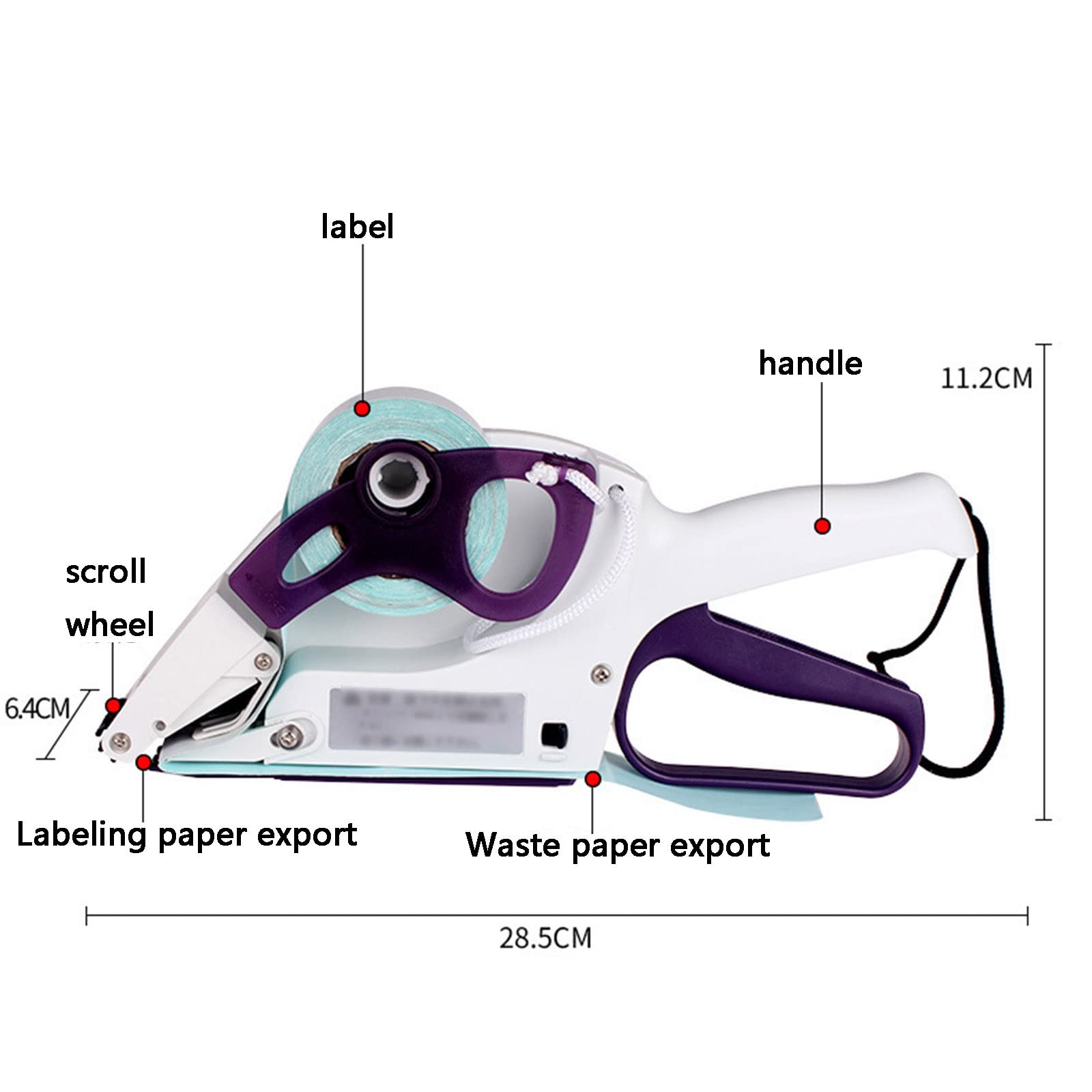 Generico Etichettatrice Portatile, Leggera E Maneggevole | Adatto A Superfici Curve, Montaggio Rapido In 3 Secondi, Resistente Con Un Peso Di 400 Grammi