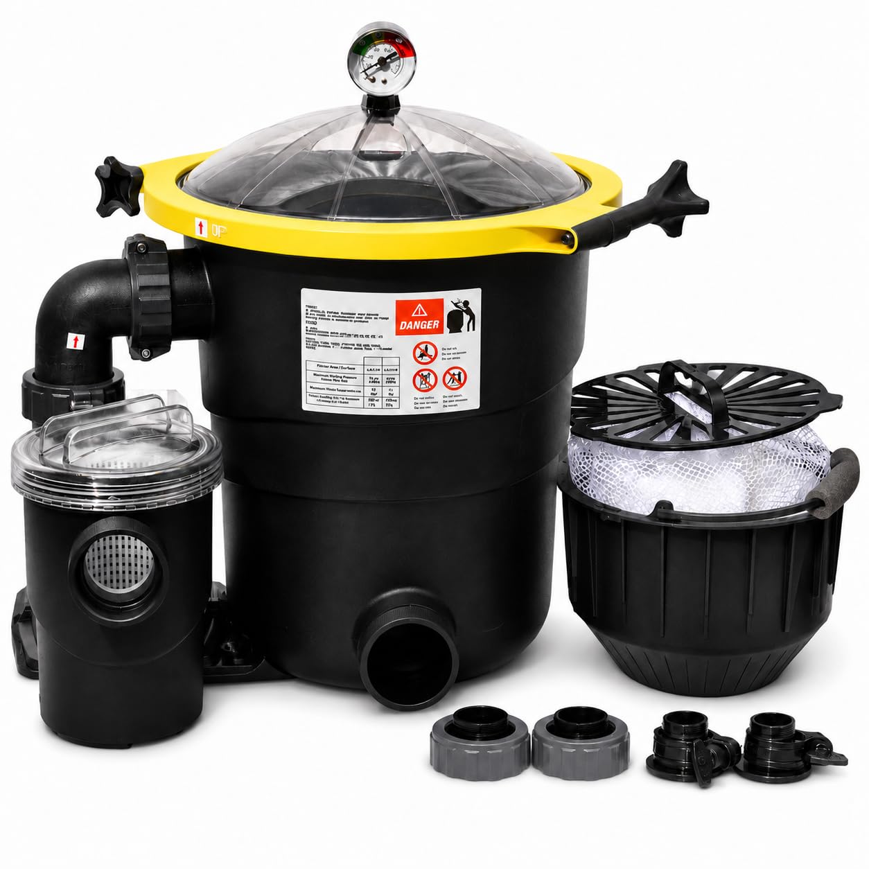 Depuradora de piscina TOPFILTER 4.800 l/h, ULTRASILENCIOSO bomba de solo 80W con prefiltro y conexión Intex ® / Bestway ® 32 y 38 mm
