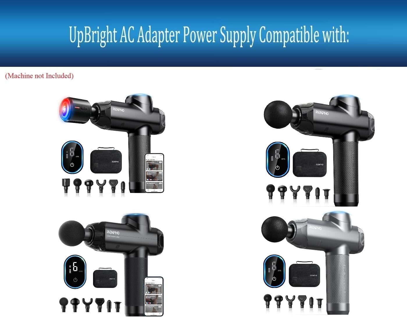 Renpho massage guns compatible with UpBright adapter