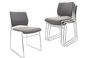 [2-Pack] Stackable Chairs with Stylish Design