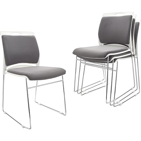 [2-Pack] Stackable Chairs with Stylish Design