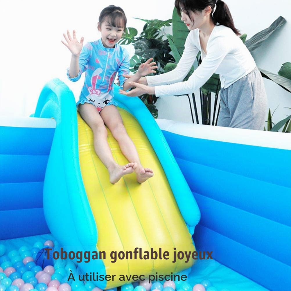 DAN&DRE Toboggan Aquatique Gonflable pour Enfants, Jouet de Piscine D'extérieur en PVC Bleu, 158 X 79 X 62 Cm (Bleu)
