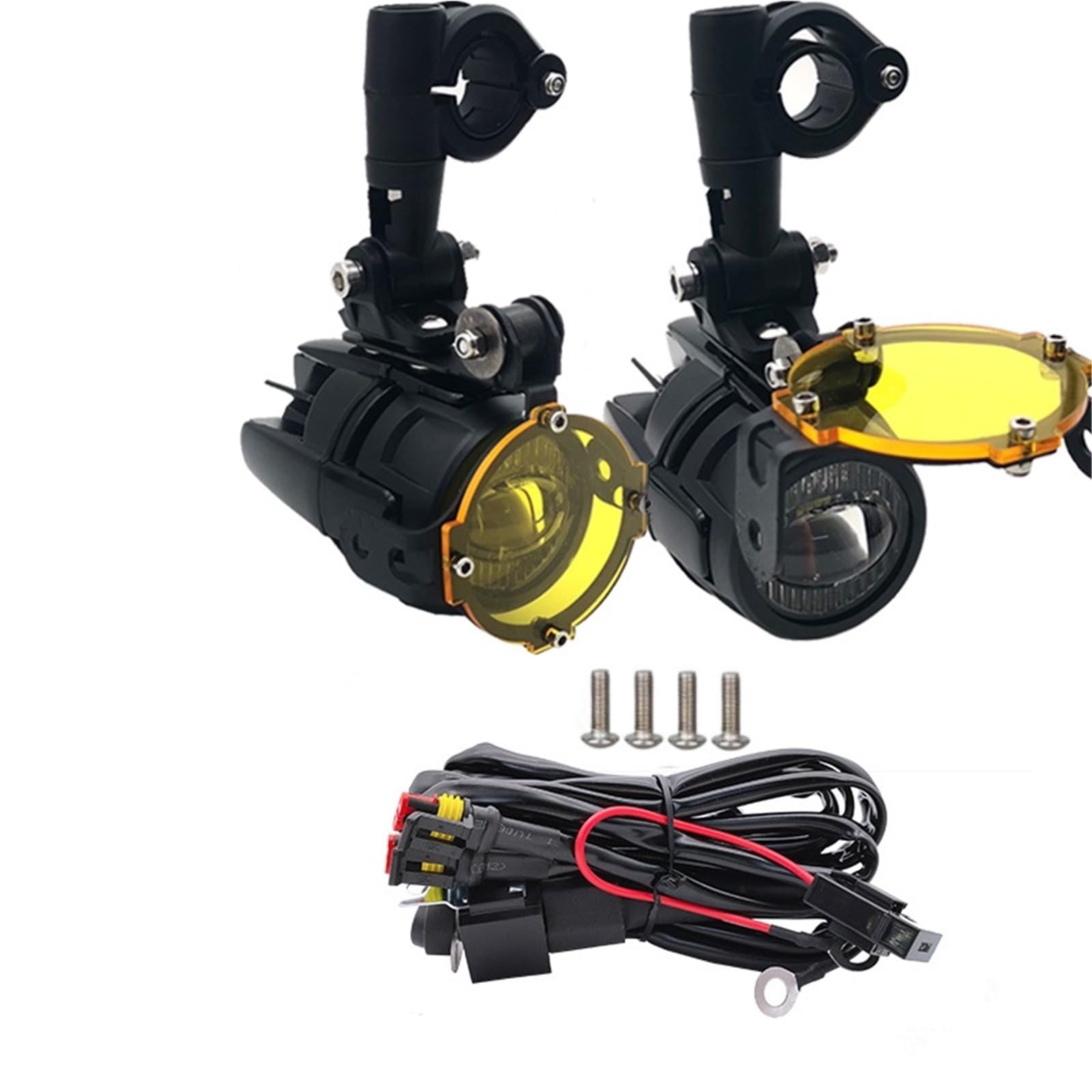 LED Fendinebbia Faro Ausiliario A LED + Kit Montaggio Per BMW R1200GS Per ADV F800GS F700GS F650GS S1000XR Nero Con Cablaggio Relè Faro Moto