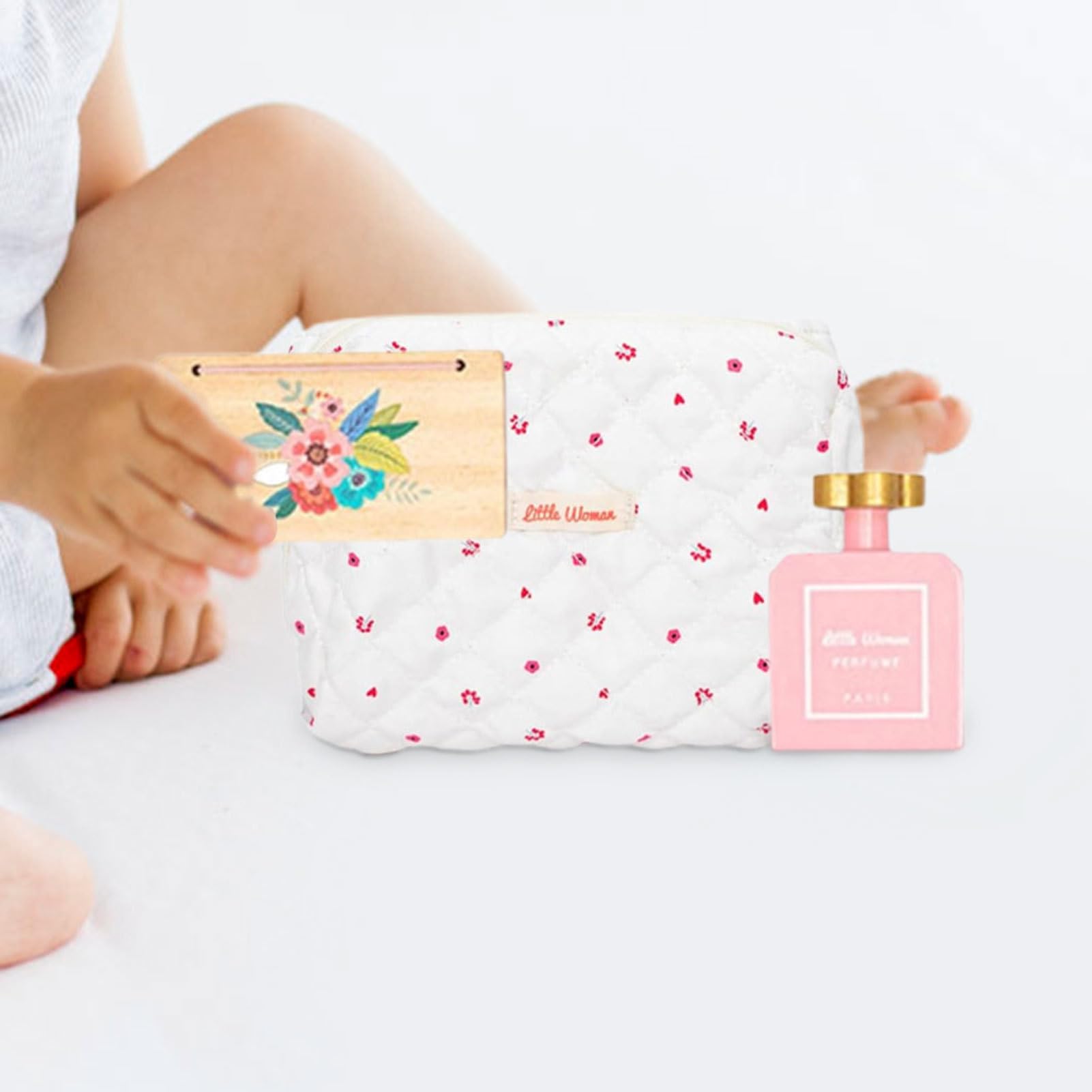 Juego de juguetes de maquillaje de madera, juego de salón de belleza de