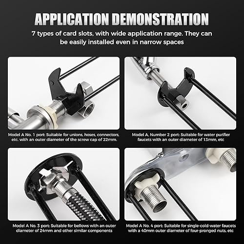 Miniatura 4 de 2 llaves multifuncionales para fregadero, herramienta de fontanería, llave de fregadero debajo del lavabo, espacios reducidos para cocina y baño