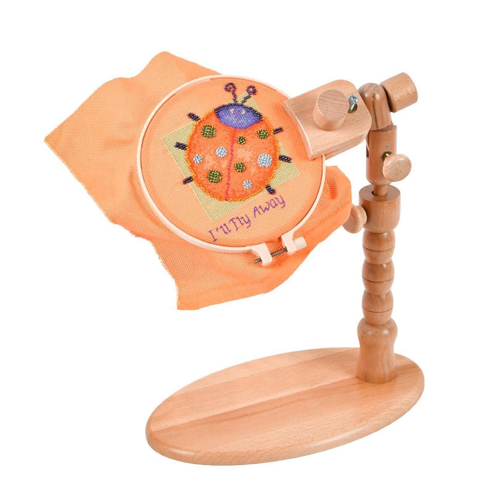 Soporte de Bordado Bastidor Giratorio Ajustable de Madera Pinza para Manualidades de Costura Adecuado para Principiantes Artistas