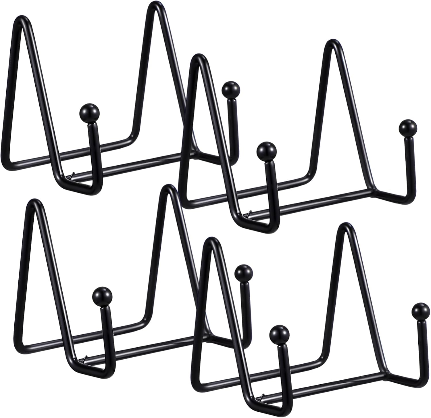 4pcs Classic Metal Display Stands Plate Holders Book Rack Easels Home Decor