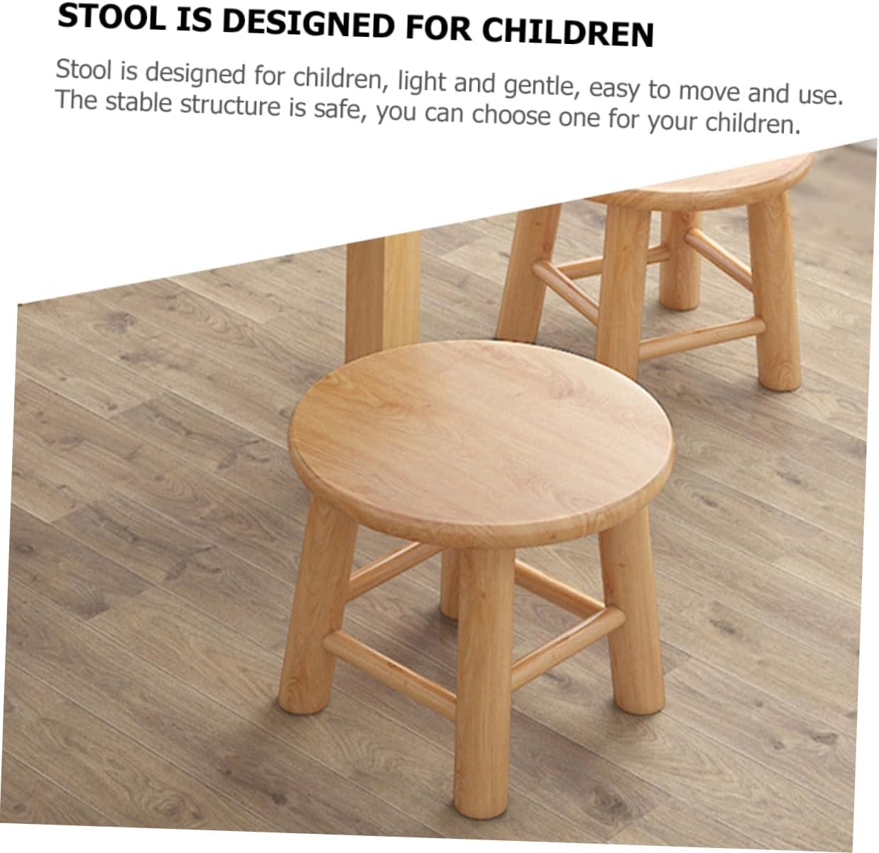 Wooden Step Stool for Toddlers Low Stool for Boys and Girls Bathroom Kitchen