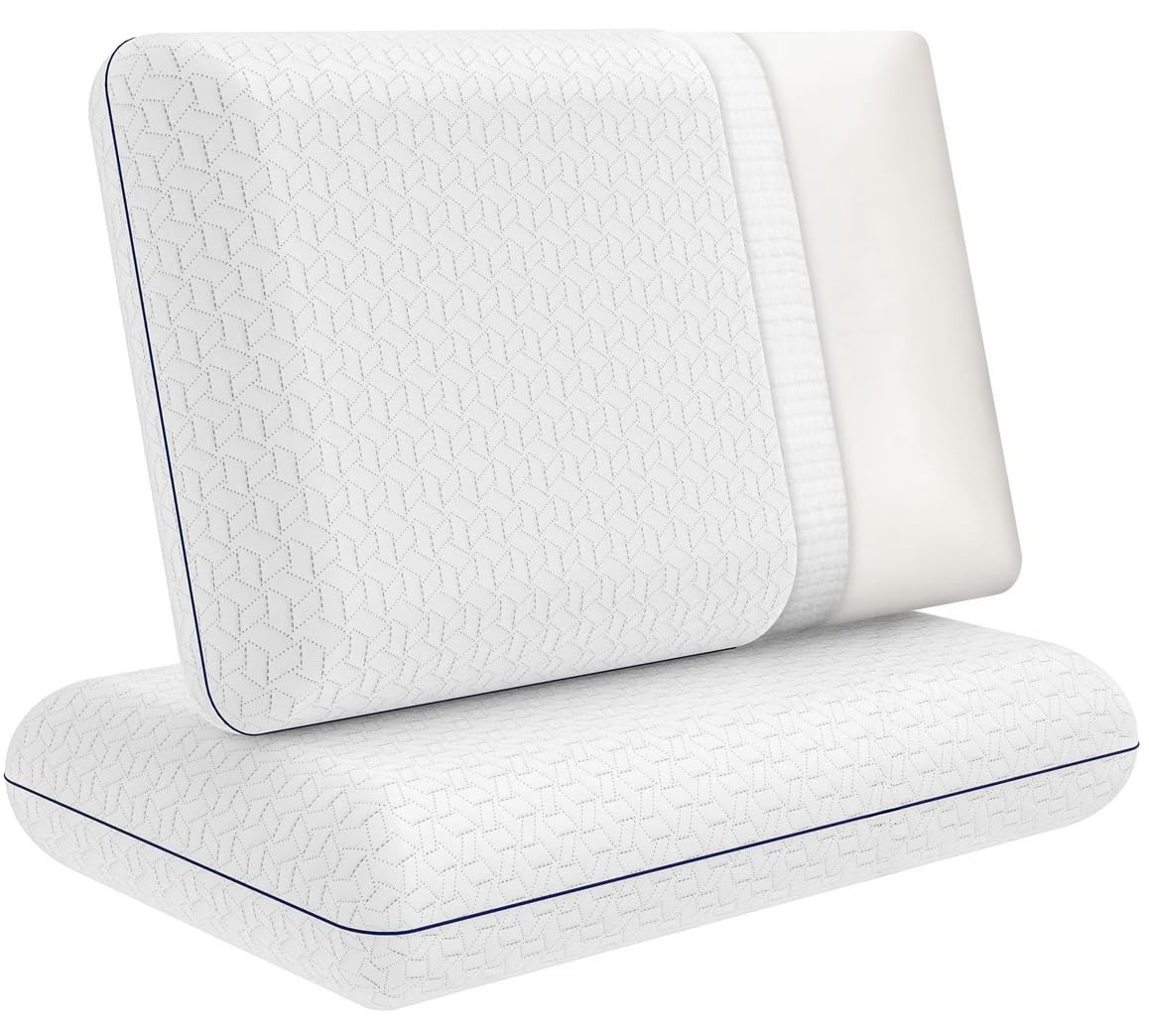 Ecosafeter Memory Foam Kissen Kopfkissen für erholsamen Schlaf- Ergonomisches Nackenstützkissen mit Hoher Dichte für Seitenschläfer & Rückenschläfer(Grau)