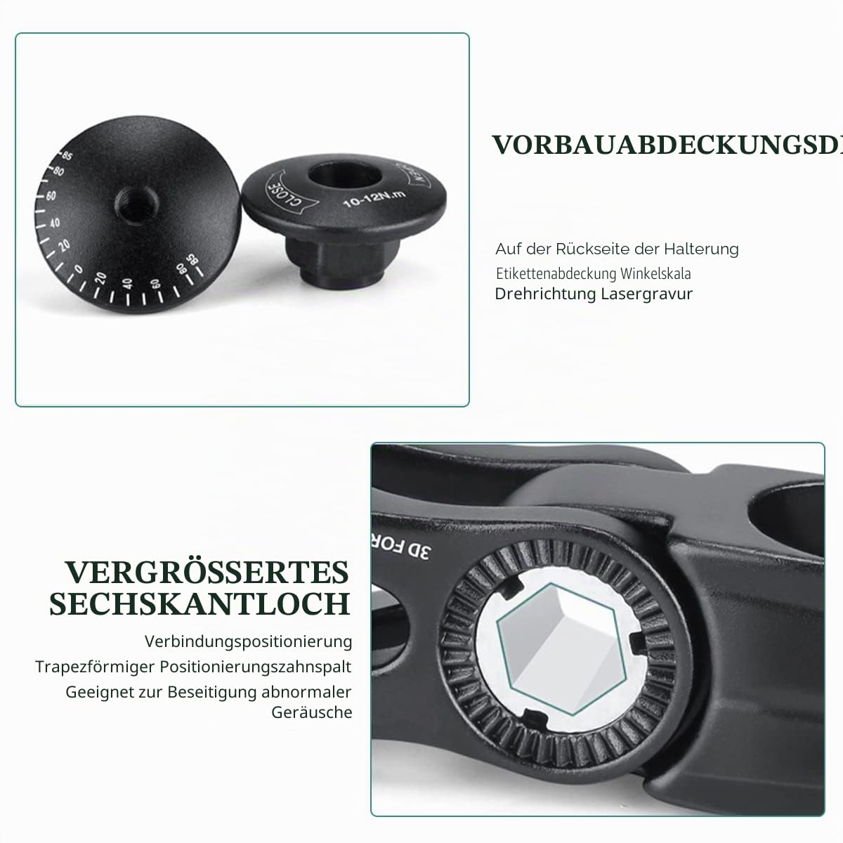 KOOTU Fahrradlenker Vorbau, 28.6mm 31.8mm Fahrrad Lenker Extender Aluminium Sechseckiges Lochdesign 85 Grad Einstellbarer Lenkervorbau Riser Fahrradlenker für Mountainbike Rennrad BMX MTB