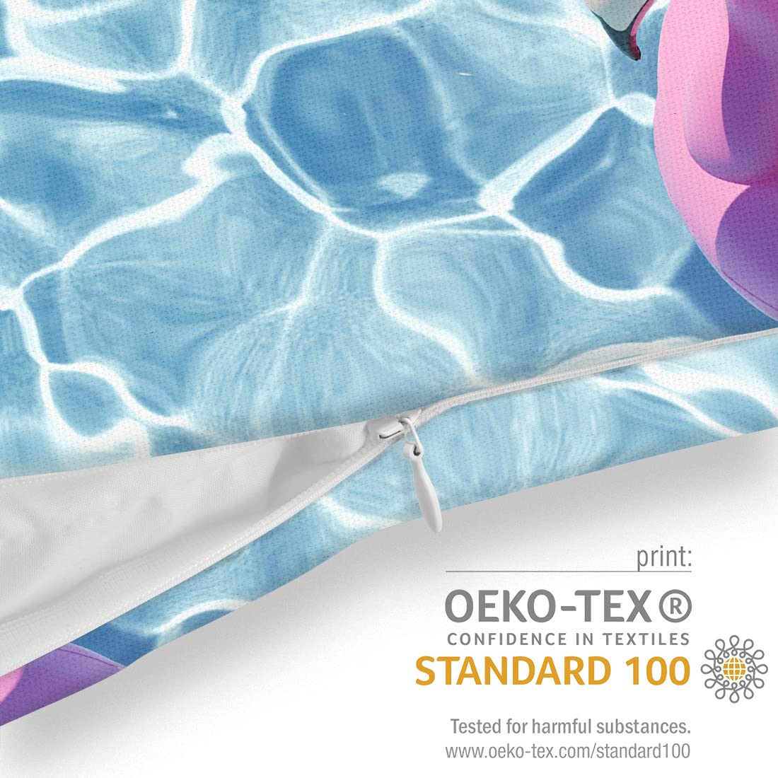VOID Swimming Pool Flamingos poszewka na poduszkę na sofę, poduszka dekoracyjna, poduszka na zewnątrz, wymiary: 60 x 60 cm