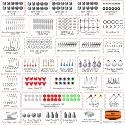 KJRIVER Kit Completo de Accesorios de Pesca 308 Piezas con Anzuelos miniatura 4