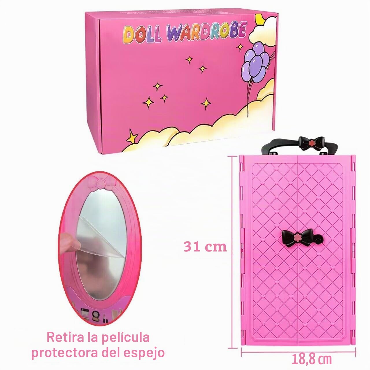 82PCS Ropa y Accesorios para Muñecas con Armario para 11.5 Pulgadas muñeca - Juego de Muñecas de Diseño de Moda Que Incluye Vestido de Muñeca Tops y Pantalones Perchas Bolsas para Niñas