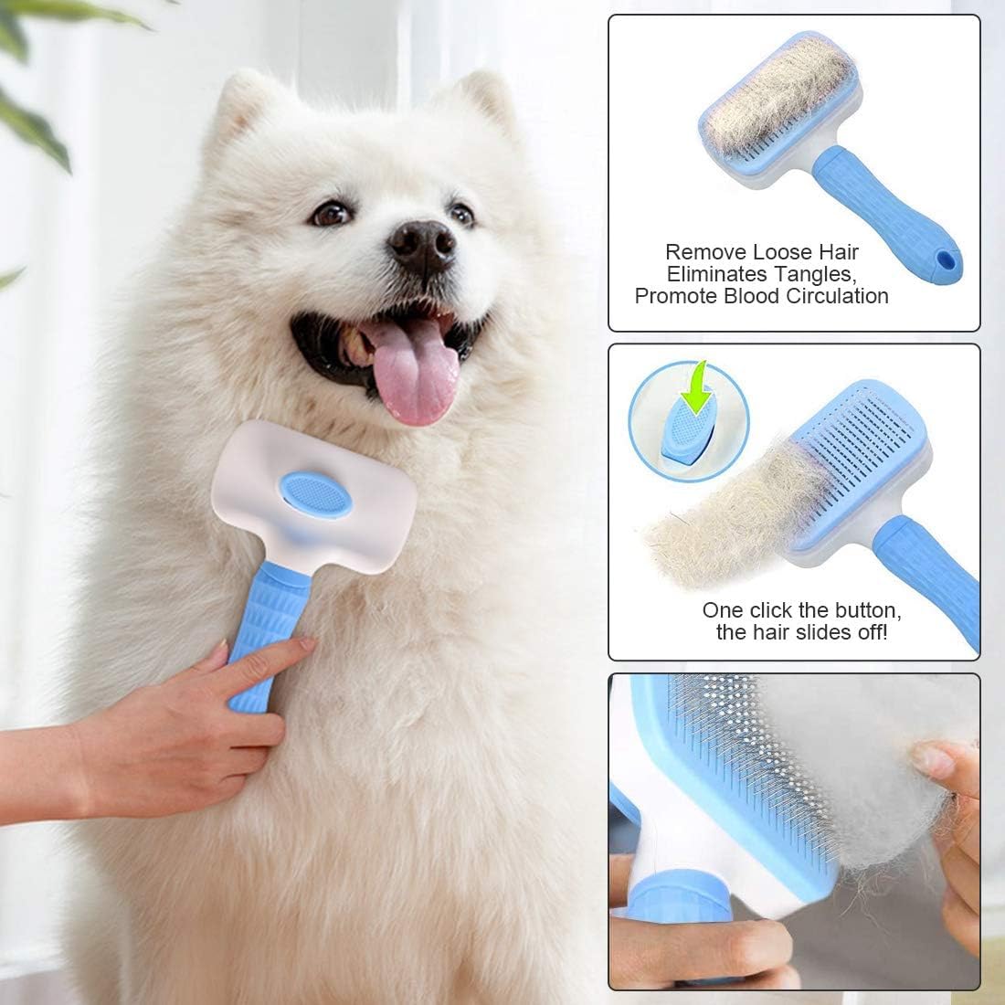 Combo de herramientas de aseo para mascotas 5 en 1, peine antipulgas, cortador de uñas, cepillo de champú y guante de palma, kit de aseo todo en uno para perros y gatos, baño, desprendimiento