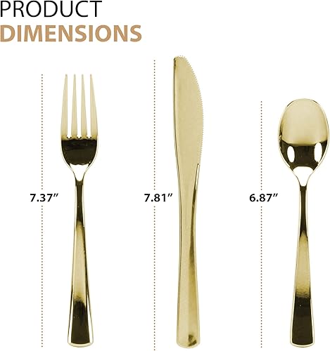 Miniatura 2 de Combo de cubiertos de plástico metálico pulido de alta calidad  Tenedores de plástico perfectos, cucharas y cuchillos de plástico para fiestas