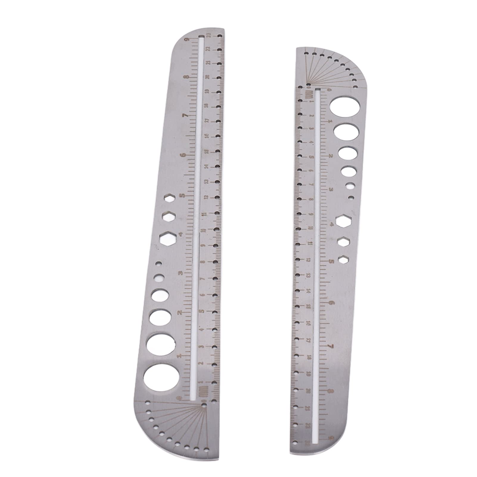 Klanata Stainless Steel Ruler, Metal Straight Edge Ruler, Multifunctional Special Shaped Ruler with HeavyDuty Edges, Suitable for Precision Measuring and Drawing