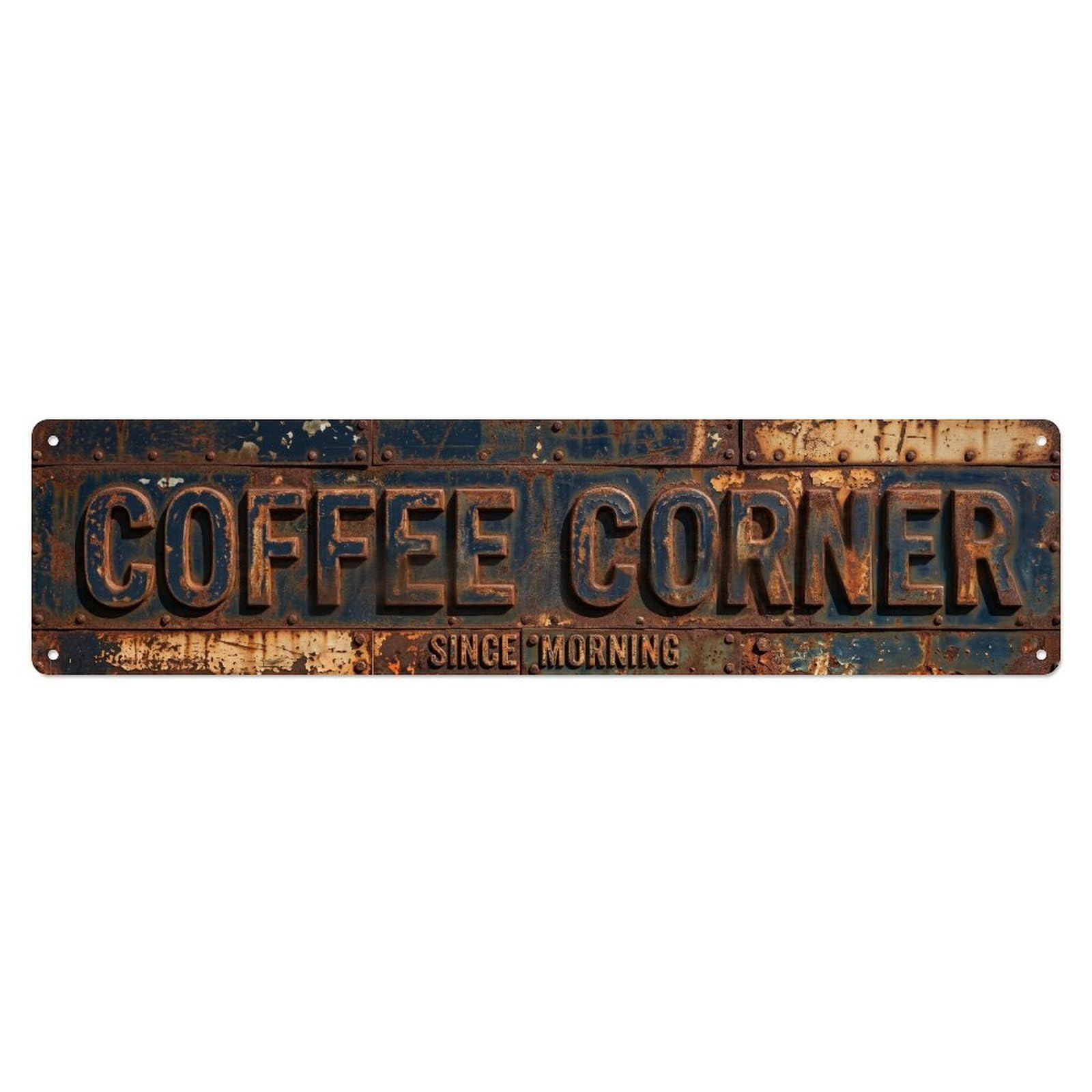 Coffee Corner Vintage Decor Metal Tin Skinny Sign Plaque Wall Decor for Cafe, Club Bar, Office, Home Garden Metal Poster 4x16Inch