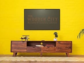 THE WOODEN CITY Solid Sheesham Wood TV & Entertainment Unit for Living Room & Hotel Room and Office Furniture (Finish- Honey Teak, 68Wx16Dx19H- Inches)