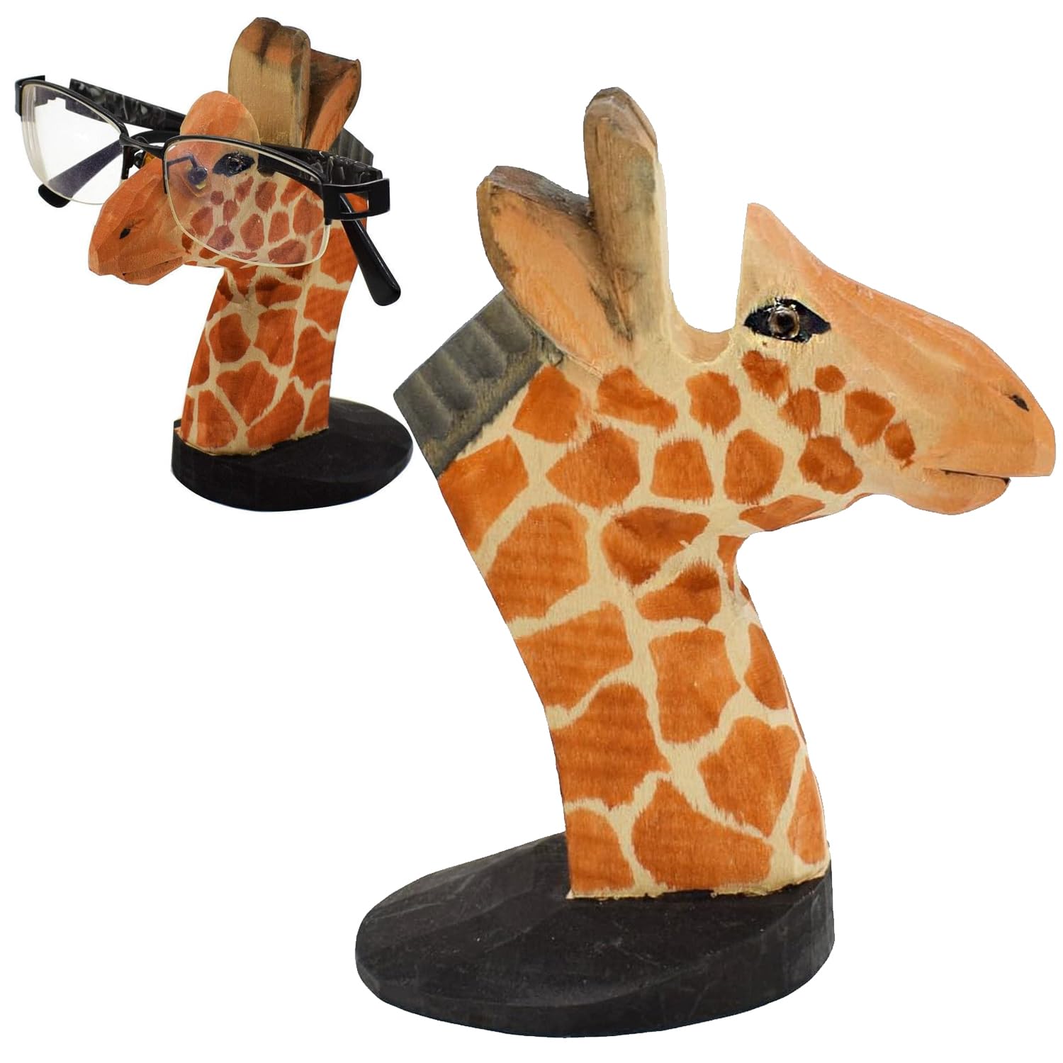 Norhogo Animal Spectacle Display Stand, Hand Carved Wood Eyeglasses Spectacle Sunglasses Holder Stand Animal Shaped Home Office Desk Decor Pet Eyeglass Holder Home Office Desk Décor Gift, Giraffe