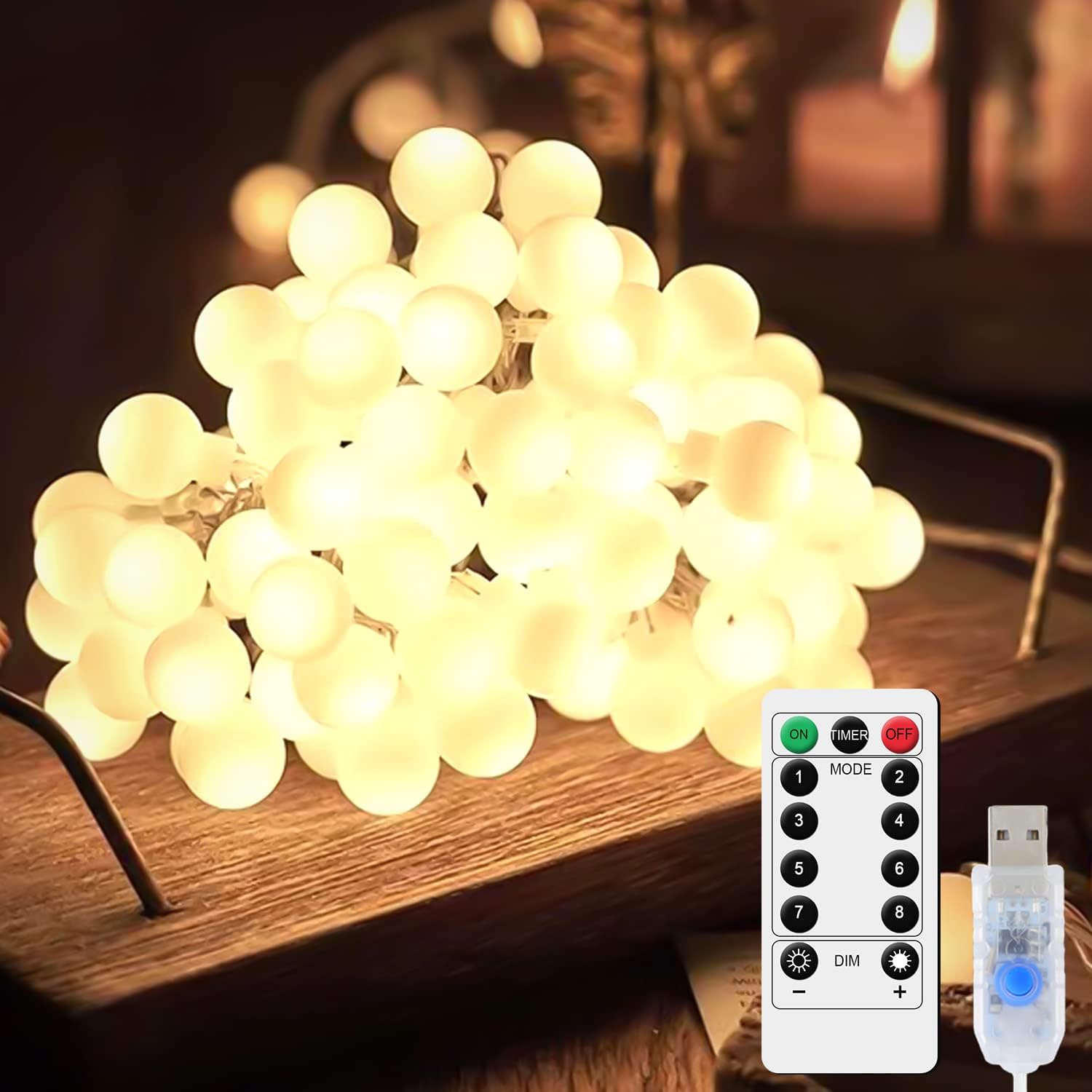 LED golyó tündérfények teljes nézet