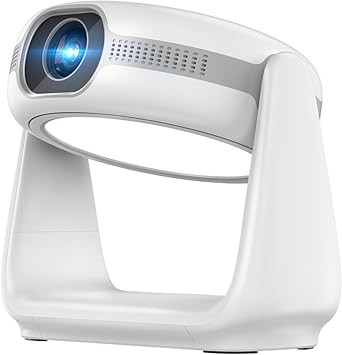 4K Şarjlı Projeksiyon Cihazı, 1080P Full HD Görüntü Kalitesi, Uzun Şarj Ömrü, WiFi 6 Bluetooth 5 Bağlantı, 380 ANSI Lümen, Otomatik Odaklanma, 30-200 Görüntü, Ev Ofis Bahçe ve Kamp İçin Projektör