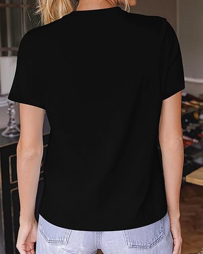 Miniatura 3 de HERLOLLYCHIPS Camiseta casual de manga corta con cuello redondo y estampado de corazón para mujer, ajuste regular