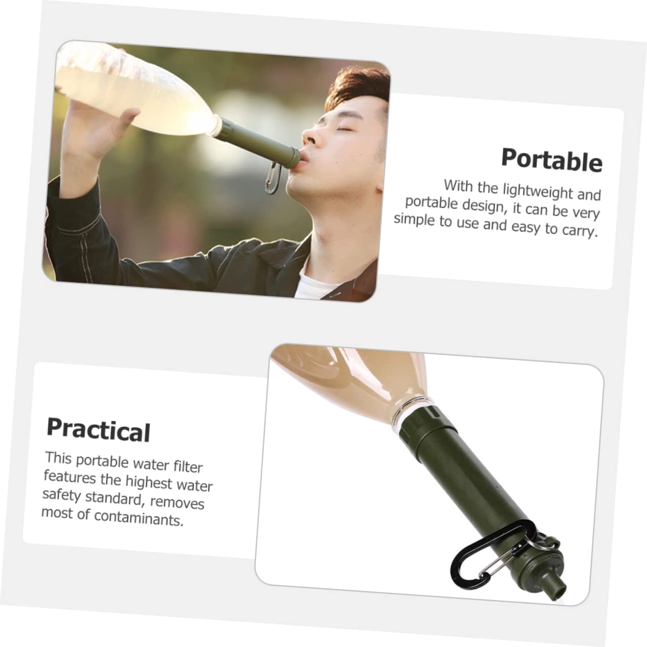 Toyvian 2 Pezzi Paglia che beve la vita portatile Filtri filtro dell'acqua da campeggio Compatto per Purificatore d'acqua di emergenza depuratore d'acqua di sopravvivenza addominali
